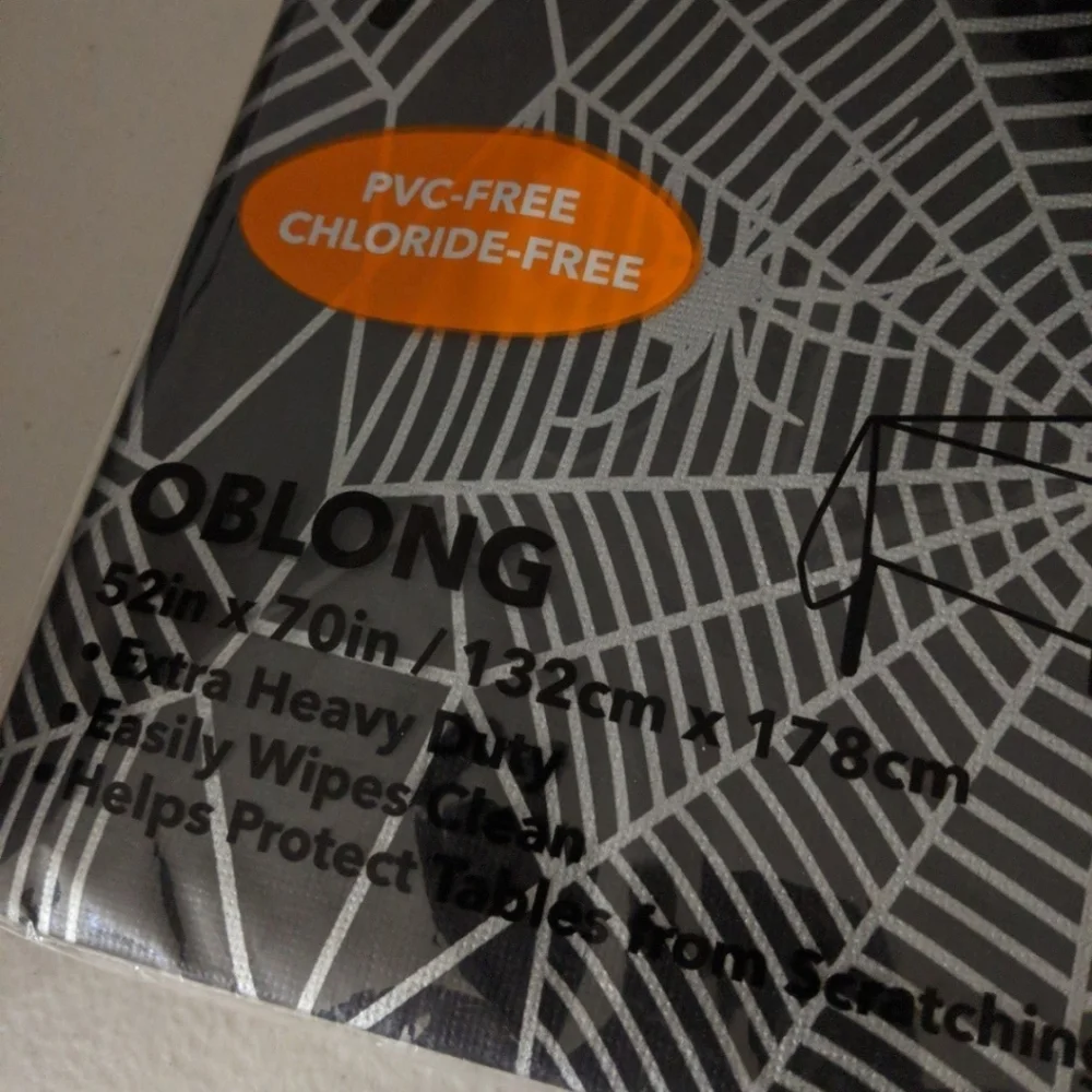Halloween Spooky Tablecloth Spiderwebs Black Gray Party Supplies